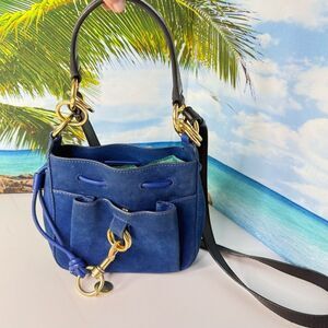 See by Chloé Mini Blue Suede Leather Crossbody Bag